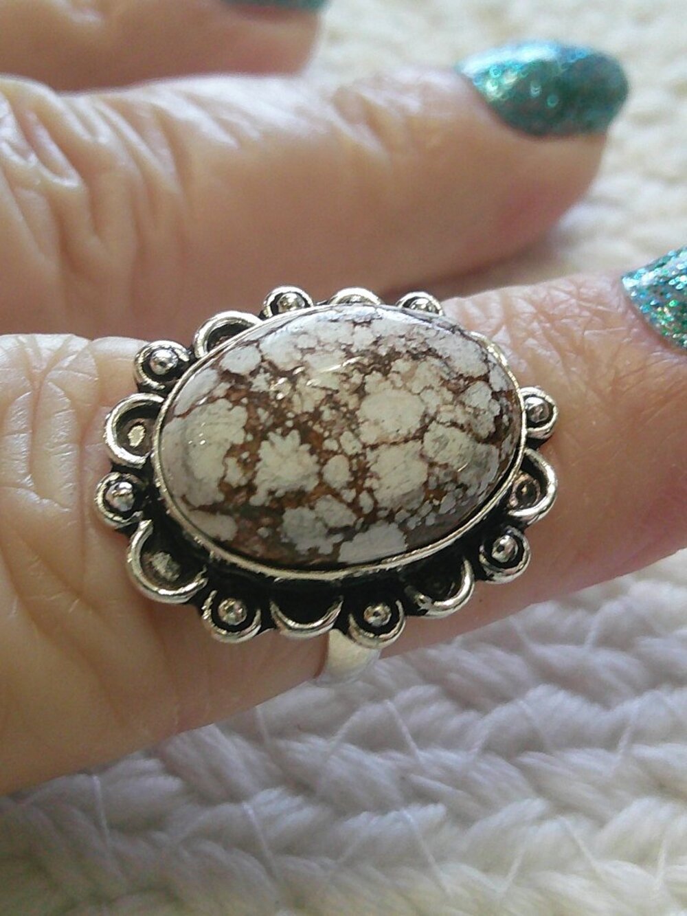 Beautiful WILD HORSE JASPER Handmade Sterling 925 Ring Size 7.25 #780E